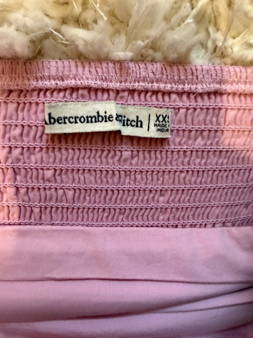 Abercrombie & Fitch Light Pink Puff-Sleeve Tiered Dress - Picture 2 of 5